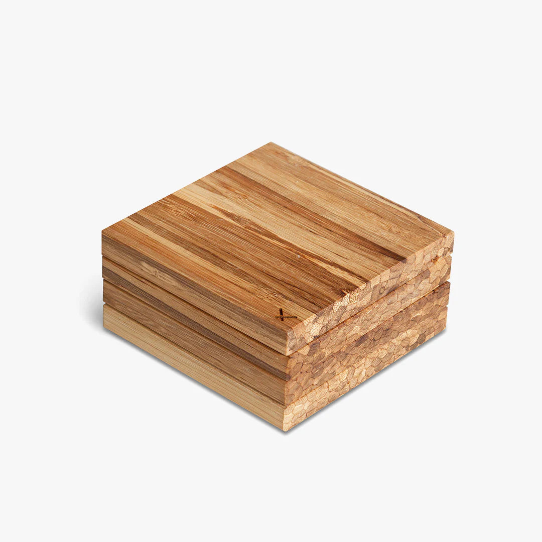 ChopValue Smoked Bamboo Coasters - Set of 4