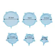 Reusable Silicone Food and Bowl Covers - 6 pack Clear