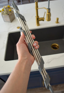 Corner Roll-up Silicone & Steel Sink Rack