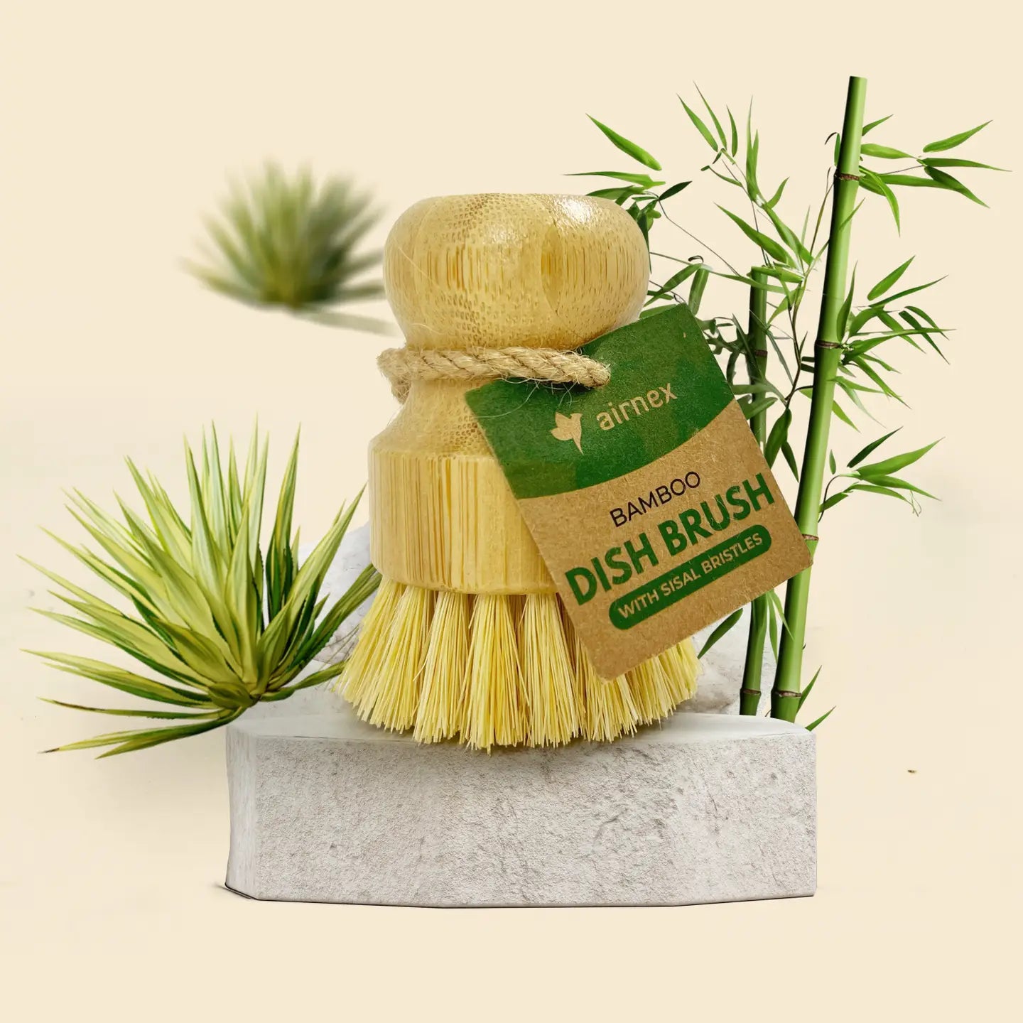 Bamboo Natural Cleaning Dish Brush - Gentle Scrubber