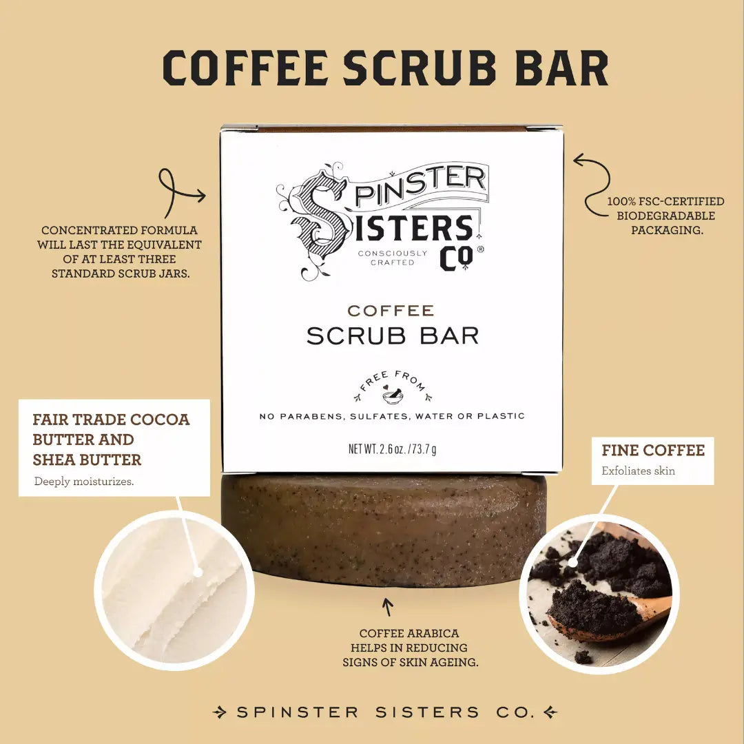 Exfoliating Scrub Bar with Coffee, Cocoa Butter, & Shea Butter