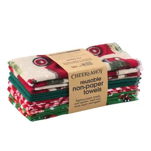 Unpaper Towels Holiday Prints • Single-Ply | Folded Set / 8-pack