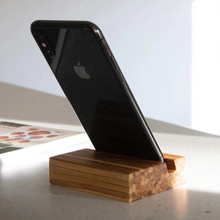 Bamboo Angled Phone Stand