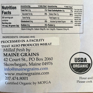 Rye Flour, Organic - Maine Grains